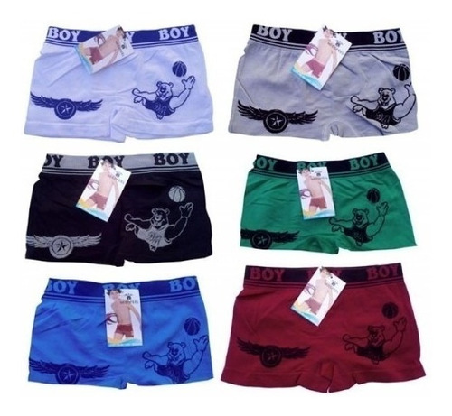 Kit 6 Cuecas Boxer Infantil Juvenil Microfibra 0 A Anos 12