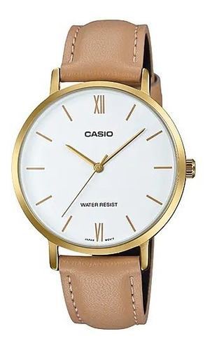 Reloj Casio Mujer  Malla Cuero Ltp-vt01gl Garantía Oficial