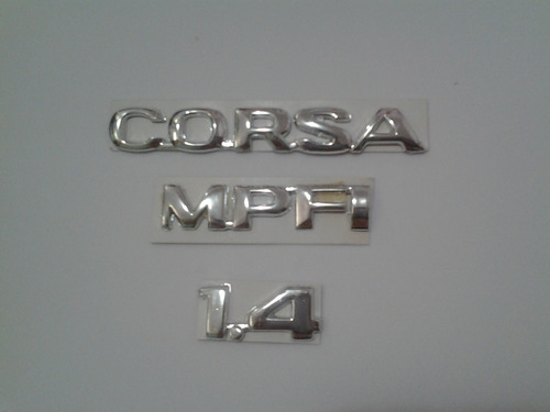 Emblema Kit Corsa 1.4   3 Piezas  Cromado  Foto 6
