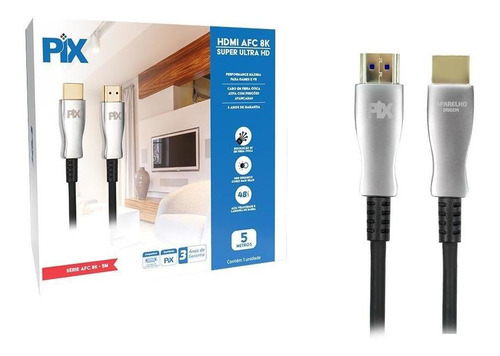 Cabo Hdmi Fibra 2.1 Dinâmico Hdr 4k 144hz 8k 120hz 5 Metros