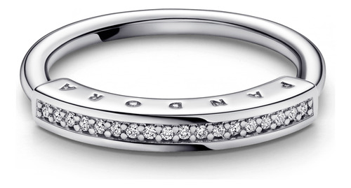 Anillo I-d En Pavé Pandora Signature Pandora Plata Esterlina