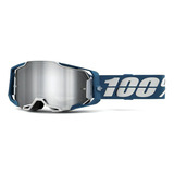Goggles 100% Armega Albar Flash Silver Lens Color Del Armazón Azul Acero Talla Adulto