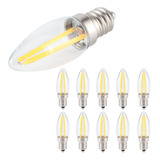 Bombilla Led 10pcs E12 Filamento Largo Pequeña S Lámpara Reg