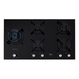 Cooktop 5 Bocas Fischer Tripla Chama Infinity Mesa Vidro Cor Preto Bivolt