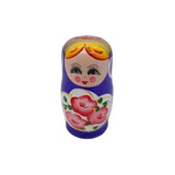 Boneca Matryoshka Russa 5 Peças Roxa