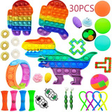 30 Unidades Pop It Ti Pulseira Fidget Toys Puppet Aligeirar