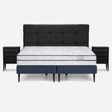 Cama Europea Rosen Autonomy Sky 2 Pl + Muebles Issey Grafito