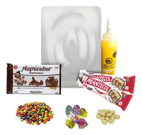 Combo Huevo Pascua Set Placa Mantecol Chocolate Glacé Figura