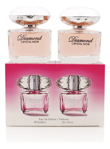 Kit Perfume Diamond Crystal Noir 50ml 2pcs