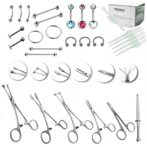 Kit Body Piercing Piercer Completo Iniciante Profissional