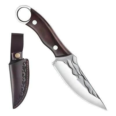 Reimay ¡Cuchillo Chef Profesional 20cm Forjado a Mano! Hoja Acero Inoxidable Germanico + Funda Cuero Genuino. Ideal para Cortar Carnes, Verduras y Uso en Cocinas Mexicanas. ¡Filo Permanente y Balance | MercadoLibre