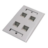 Faceplate Frente 4  Puertos Tapa Bastidor Rj45 Simple