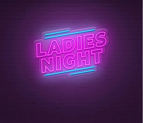 Letrero Led Neon Ladies Nigth Bar Noche Chicas75*51 Luminoso