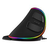 Mouse Vertical Delux  Ergonomic Series M618plus Rgb Black