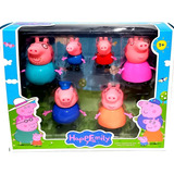 Peppa Pig Set 6 Muñecos Familia Y Abuelos Articulados C/caja