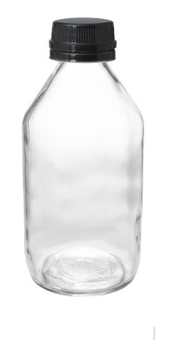 Botella Vidrio Transparente Farma 125 Cc X42 Uds Con Tapa 