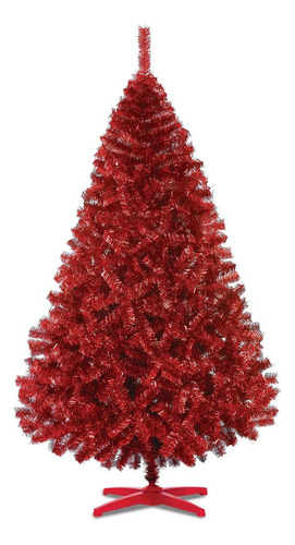 Arbol De Navidad Pino Monarca De Lujo Rojo Metalico De 220cm