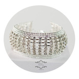 Pulseira Prata Noiva Debutante Casamento Strass Festa Pul-03