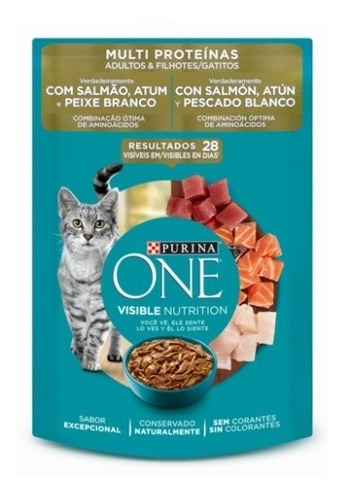 Sache Para Gatos Adultos E Filhote Nestle Purina Peixe 5un.