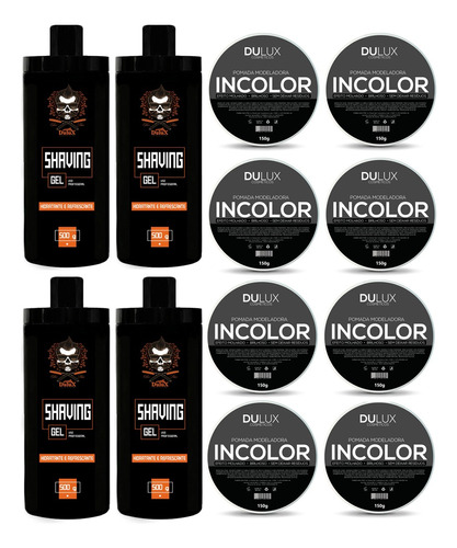 4 Shaving Gel De Barbear 500g + 08 Pomada Incolor 150g Dulux