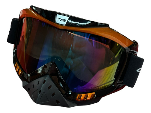 Gafas Para Motociclista Goggle Techx2 Negro/cafe Mica Torna 