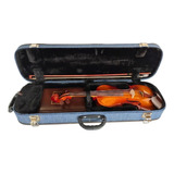 Estojo Case Violino Retangular Jeans 4/4 Comporta Hinario 5 