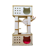 Torre Para Gatos Encaixes Perfeitos Madeira Mdf Branco