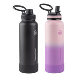 Termo Thermoflask 2 Botellas De 1.2 L Aislamiento Al Vacio Color Negro Y Rosa