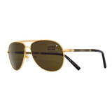 Lentes De Sol Mont Blanc Mb512s Shiny Gold Pilot Italy 61mm