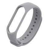 Malla Pulsera Silicona Reemplazo Para Xiaomi Mi Band 5 / 6 Color Gris