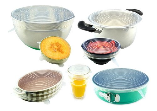 Tapas De Silicona X6 Reutilizables Moderno Cocina Bowls Tv