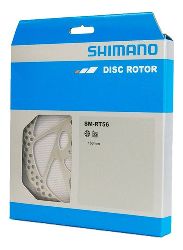 Disco Rotor Shimano Sm-rt56 160mm 6 Parafusos Bicicleta Cor Prata