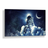 Cuadro De Aluminio Astronauta Sentado Nubes 60x90cm