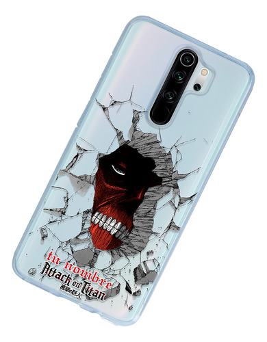 Funda Para Xiaomi Attack On Titan Colosal Titán Tu Nombre