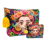 Monedero Y Cosmetiquera Artesanal Duo Frida