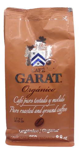 Café Garat Orgánico Certificado Arábica Tostado  Molido 250g