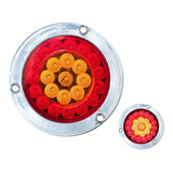 Plafón Led Camion Cromado Ámbar Rojo 4 Pulgadas Pla6666c-amr