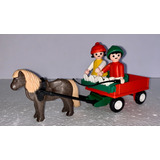 Playmobil 3583 Vagón Con Pony Y Niños Para Granja -set Usado