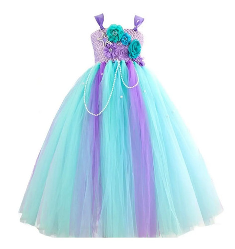 Disfraz De Sirena Con Diadema Vestidos Para Niña Princesa Mermaid