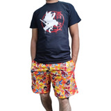 Pijama Hombre Short Y Playera Estampada Caballero 