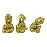 Figuras Decorativas Niños Budas Set X3 Deco Escultura Zn Ct