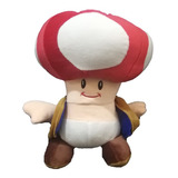 Toad Mario Bros Super Suave Detalles Bordados 25 Cm 