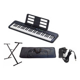 Kit Completo Teclado Casio Casiotone Ct-s300 61 Teclas Negro