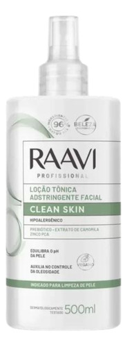 Loção Tônica Facial Adstrigente Cleanskin Raavi 500ml Pa2804