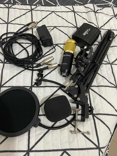 Microfone Bm800 + Phantom Power + Braço Articulado