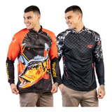 Kit 2 Camisa Camiseta Blusa Pesca Proteção Térmica Uv Dryfit