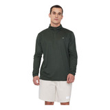 Polerón Hombre Deportivo Half Zipper Verde Corona