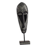 Estatua De Máscara Africana, Decoración De 12x7,5x41,5cm