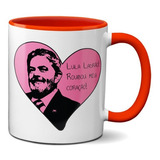 Caneca Vermelha Lula Ladrão Roubou Meu Coração Presente