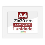 Moldura A4 30x21 C/ Vidro P/ Porta Certificado Foto Diploma